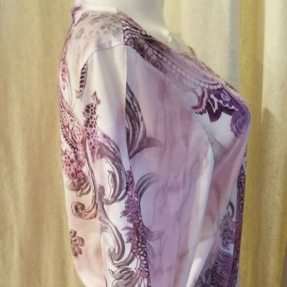 Chicos Womens Embellished Sequin Tunic Top Blouse - Picture 3 of 10